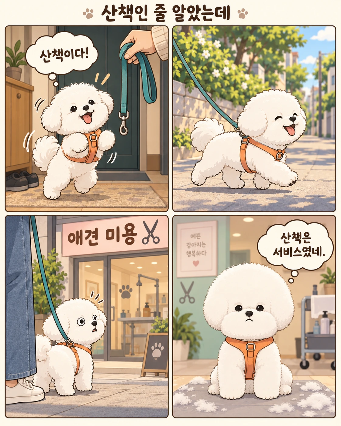 산책인 줄 알았는데 4컷 만화